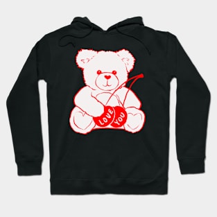 Cherry Valentines Teddy Bear Hoodie